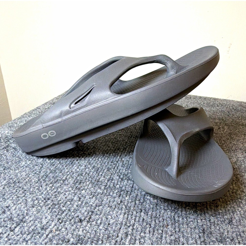 OOFOS OOriginal Gray Thong Flip Flop Sandals Men's US 6 EU 39